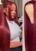 Wig brésilien lisse colorj99 lace frontal HD