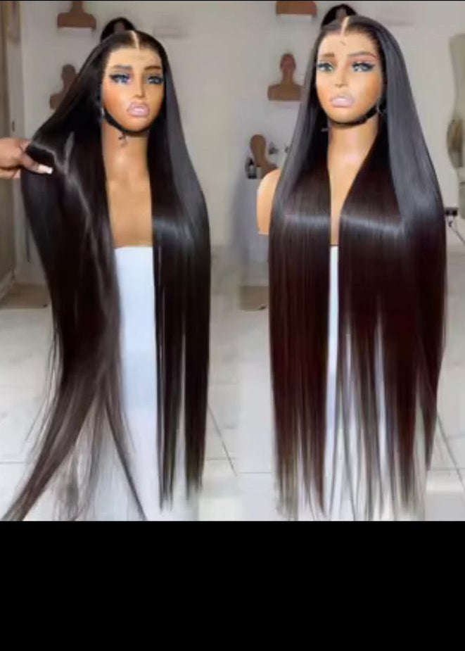 Wig brésilien lisse color1 lace frontal HD