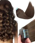 Extension adhésive cheveux longs russes color 4