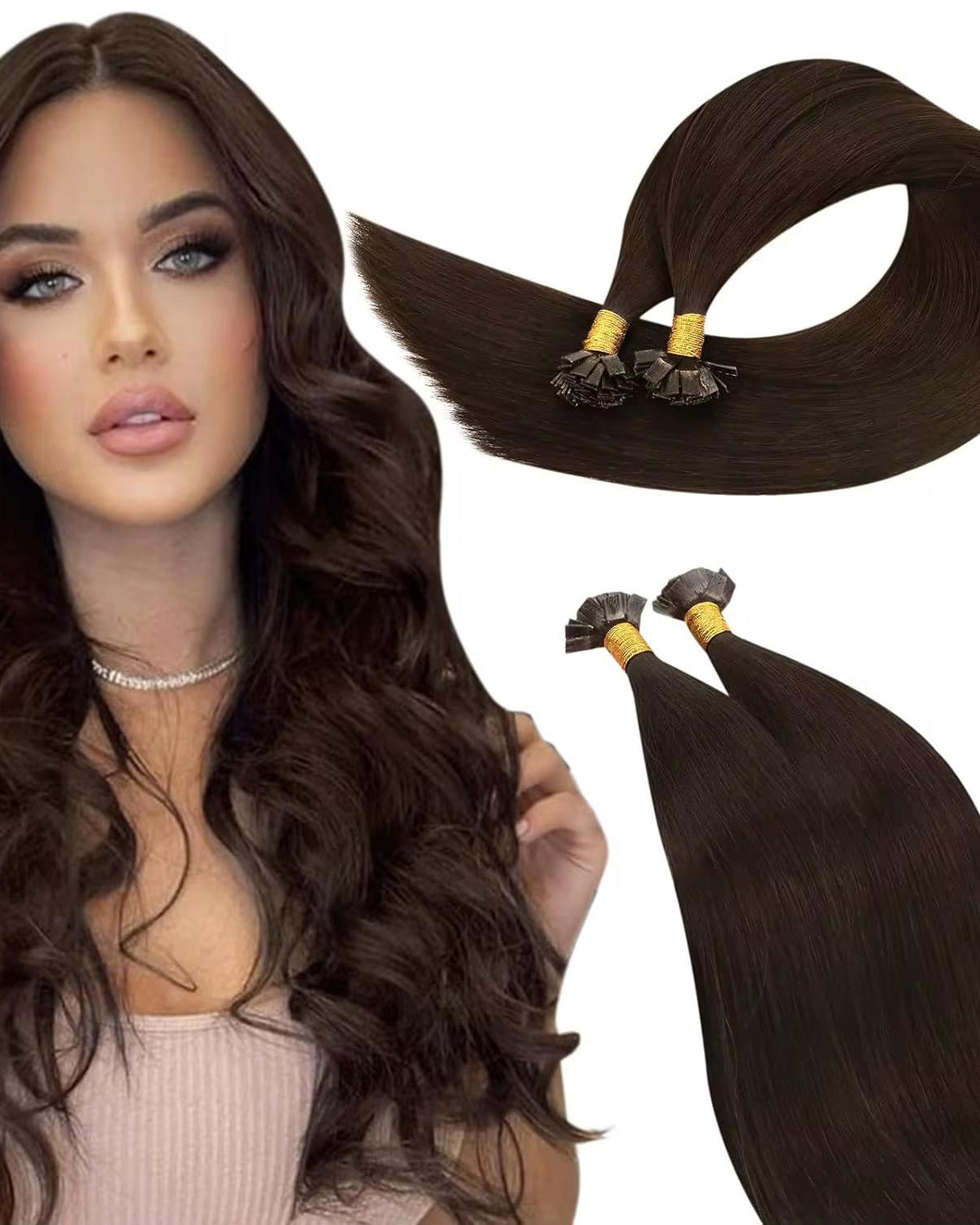 Extension kératine cheveux russes color 4