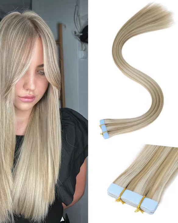 Extensions adhésives synthétiques semi-naturelles, lot de 10 pièces, color p86/613