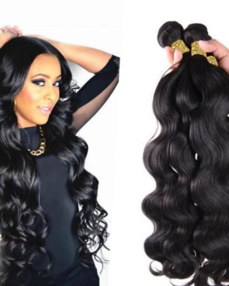 Tissage humain hair mix body waive synthétique color 1b