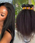 Cheveux brésiliens kinky straig virgin hair naturels Grade 15 color naturel