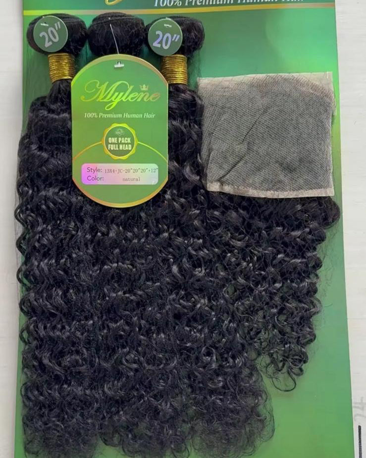 Cheveux brésiliens naturels Grade 12 curly 4 pièces