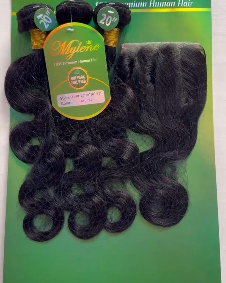 Cheveux brésiliens naturels Grade 12  body waive 4 pièces